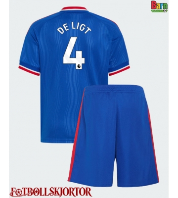 Manchester United Matthijs de Ligt #4 Borta Kläder Barn 2026-27 Kortärmad (+ Korta byxor)
